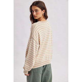 The Gone Fishing Stripe Sweater Taupe/Sand