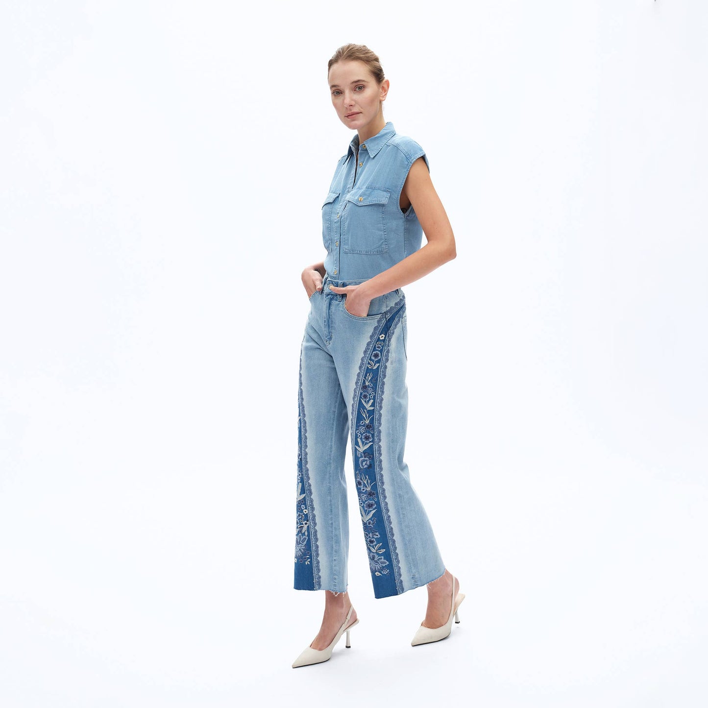 The Meadow Bloom Embroidered Jeans