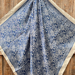 Blue & White Paisley Wild Rag/Scarf WR3403
