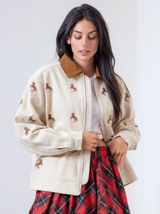 The Chestnut Embroidered Zip Jacket