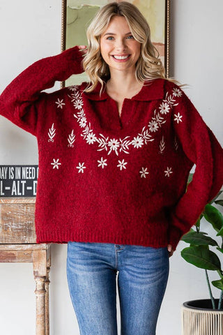 The Hadley Floral Knit Sweater