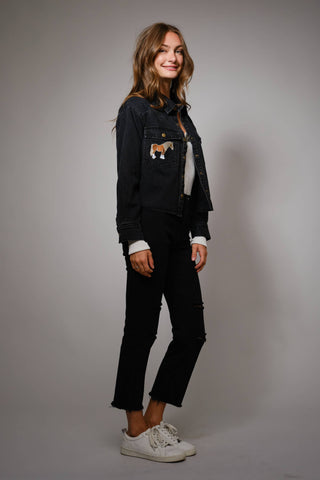 The Prairie Pony Embroidered Denim Jacket