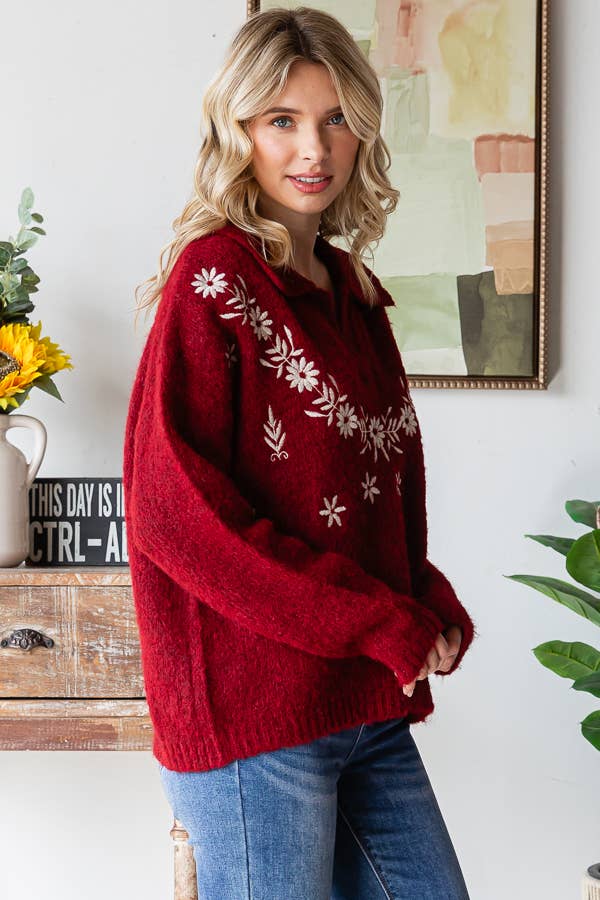 The Hadley Floral Knit Sweater