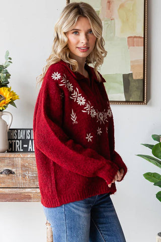The Hadley Floral Knit Sweater