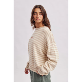 The Gone Fishing Stripe Sweater Taupe/Sand