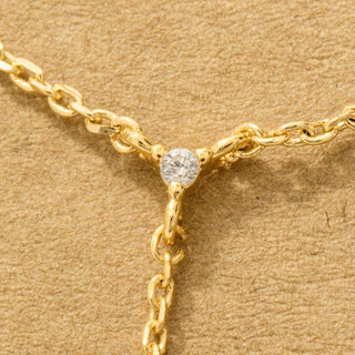 18 K Gold Dipped Cz Lariat Chain Necklace