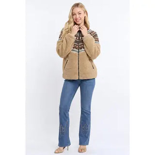 The Perry Sherpa Fleece Fair Isle Jacket