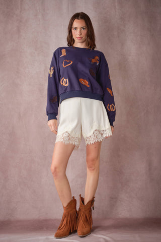The Rodeo Nights Embroidered Sweatshirt