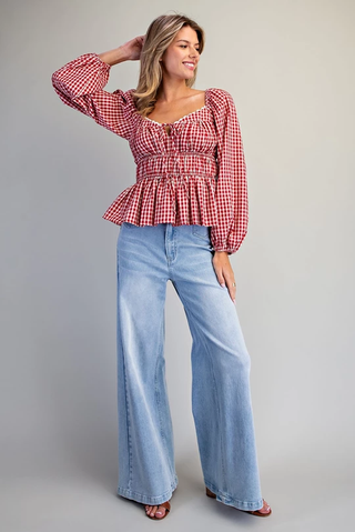 The Gingham Peplum Top