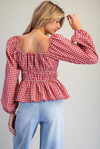 The Gingham Peplum Top