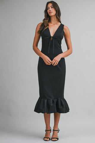 The Nicole Ruffle Hem Midi Dress