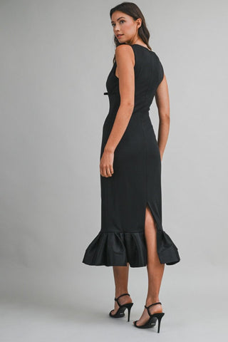 The Nicole Ruffle Hem Midi Dress