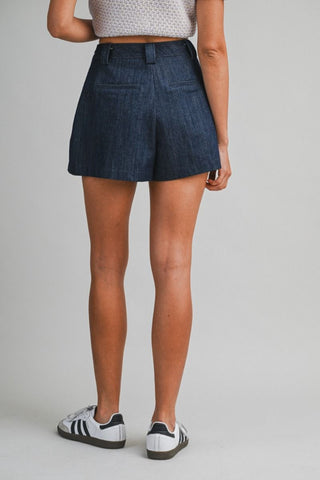 The Kaitlyn Pleated Denim Skort