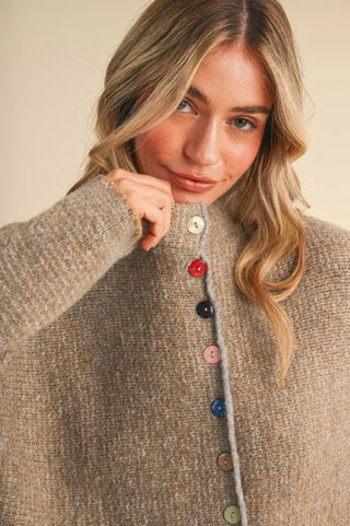The Clancy Colored Button Cardigan
