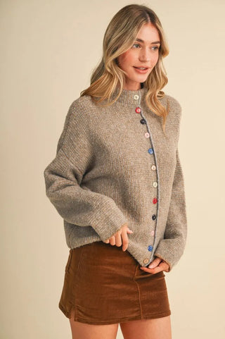 The Clancy Colored Button Cardigan
