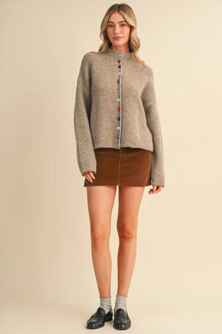 The Clancy Colored Button Cardigan