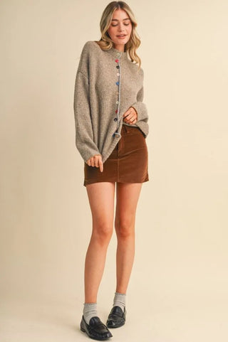 The Clancy Colored Button Cardigan