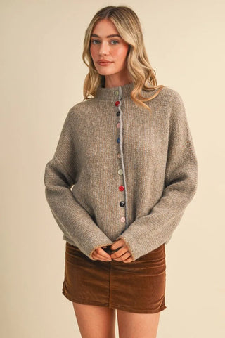 The Clancy Colored Button Cardigan