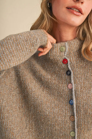 The Clancy Colored Button Cardigan