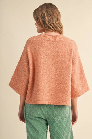 The Maya Rust Lemon Short Sleeve Sweater Cardigan