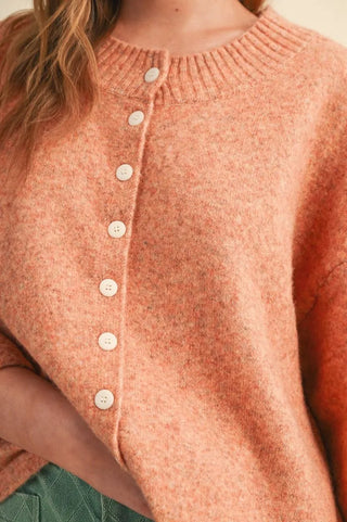 The Maya Rust Lemon Short Sleeve Sweater Cardigan