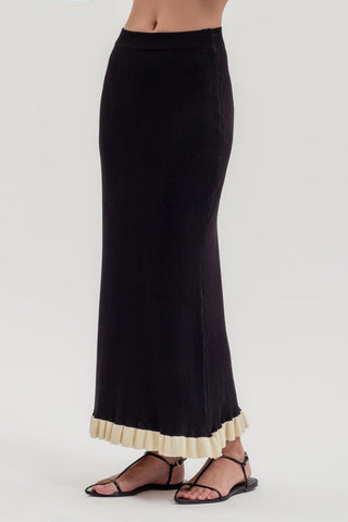The Daphne Button Down Contrast Sweater Top & Skirt Set
