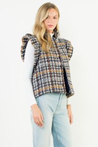 The Tatiana Plaid Tweed Vest