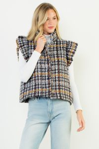 The Tatiana Plaid Tweed Vest